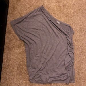 Sexy vanity off the shoulder/sleeveless gray shirt